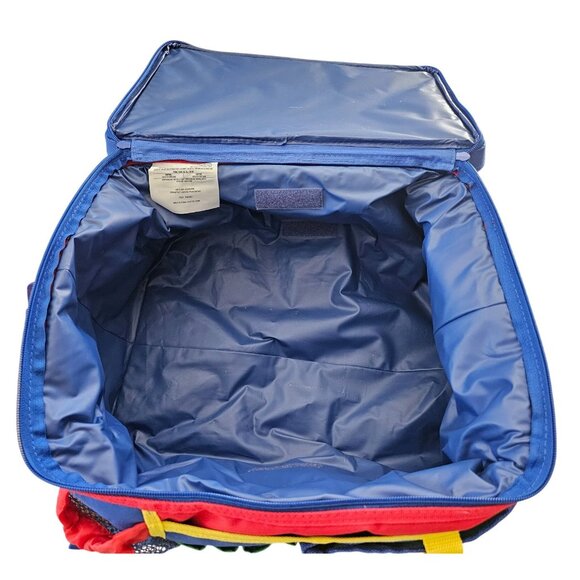 Colorblock Organization Kid Car Picnic Bag with Shoulder Strap VTG 90s Large - Picture 4 of 10